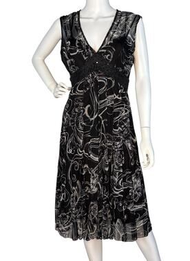 Vintage Y2K ECI Midi Dress Empire Waist Sleeveless Mesh Size 6 Whimsigoth Fairy